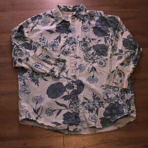 Venezia Button up blue Floral Shirt